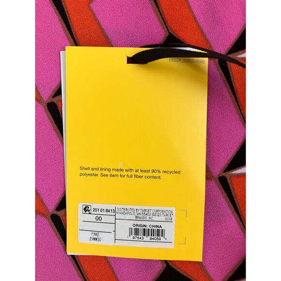 New Diane Von Furstenberg x Target DVF 90's Shift Pink Modern Geo Mini Dress 00 - Picture 8 of 8